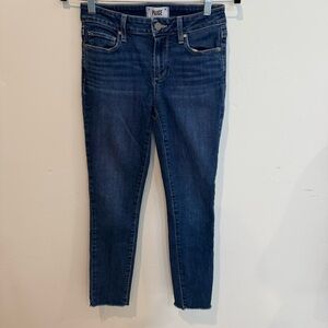 Paige Kylie Crop Women's Blue Skinny Jeans Size 25 Classic Casual Cotton Denim
